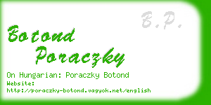 botond poraczky business card